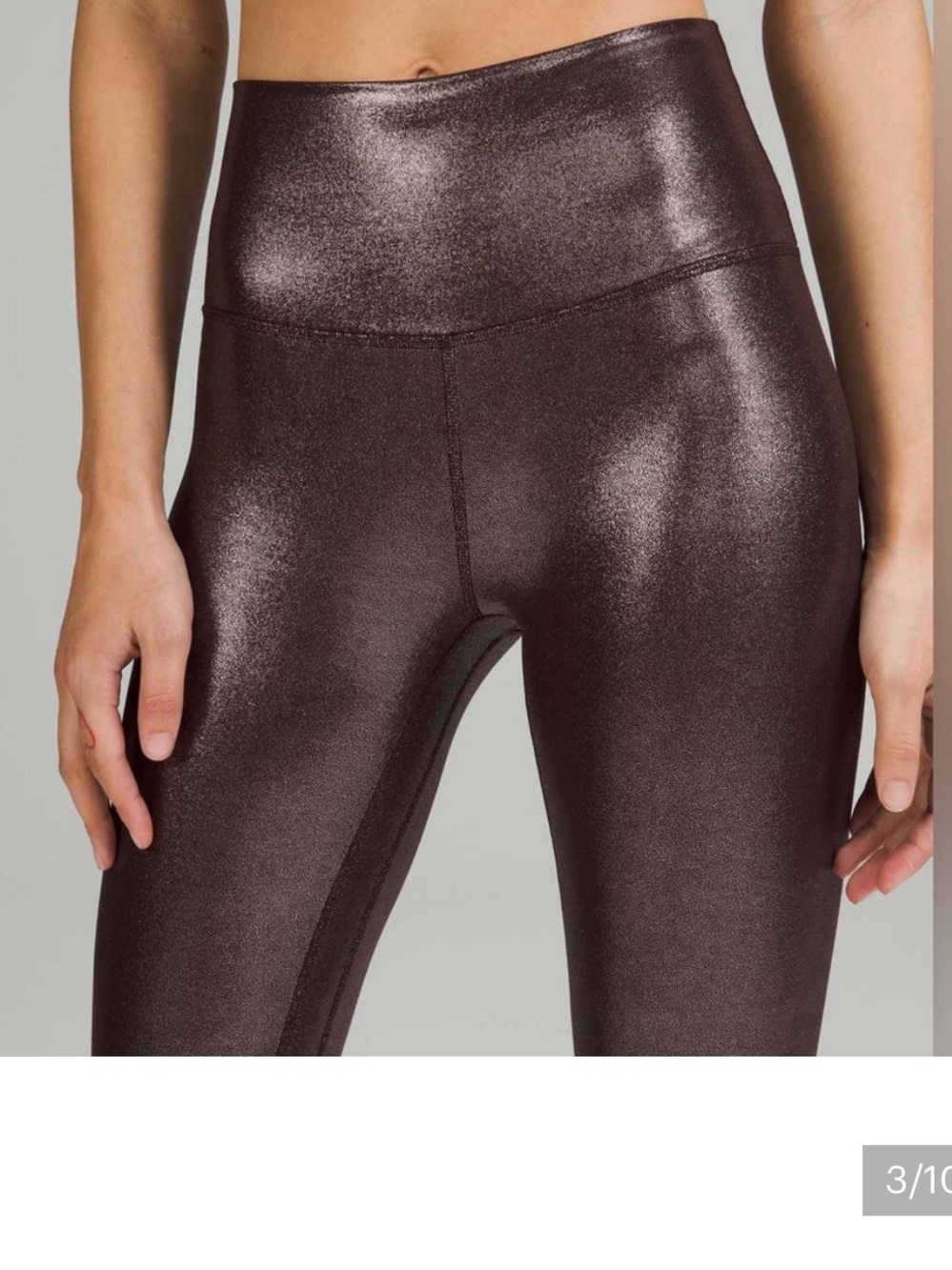 Lululemon Align 21” High Rise Radiate Foil Leggings, French Press color, Size 6